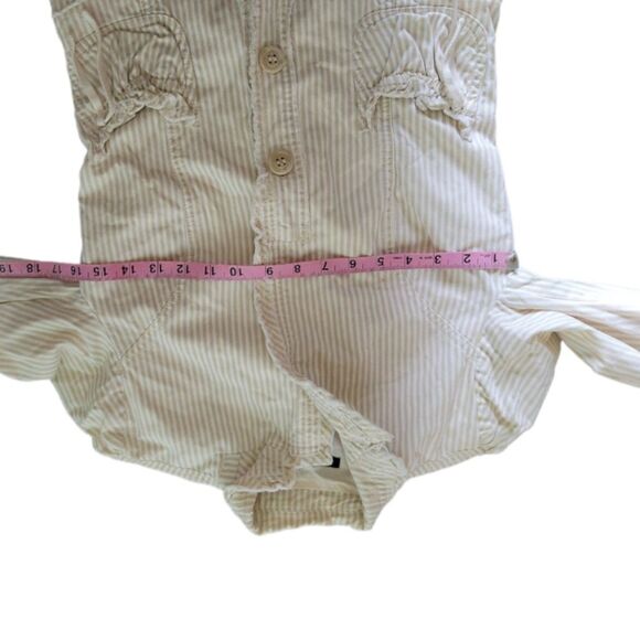 ZARA BASIC CREAM&WHITE STRIPE BLAZER JACKET - 5 - Picture 5 of 6